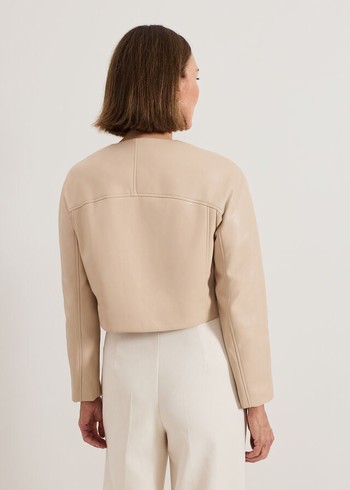 Phase Eight Sylvia PU Jackets Beige Australia | TF6504718